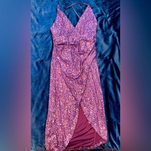 Purple Sequins Party Dress